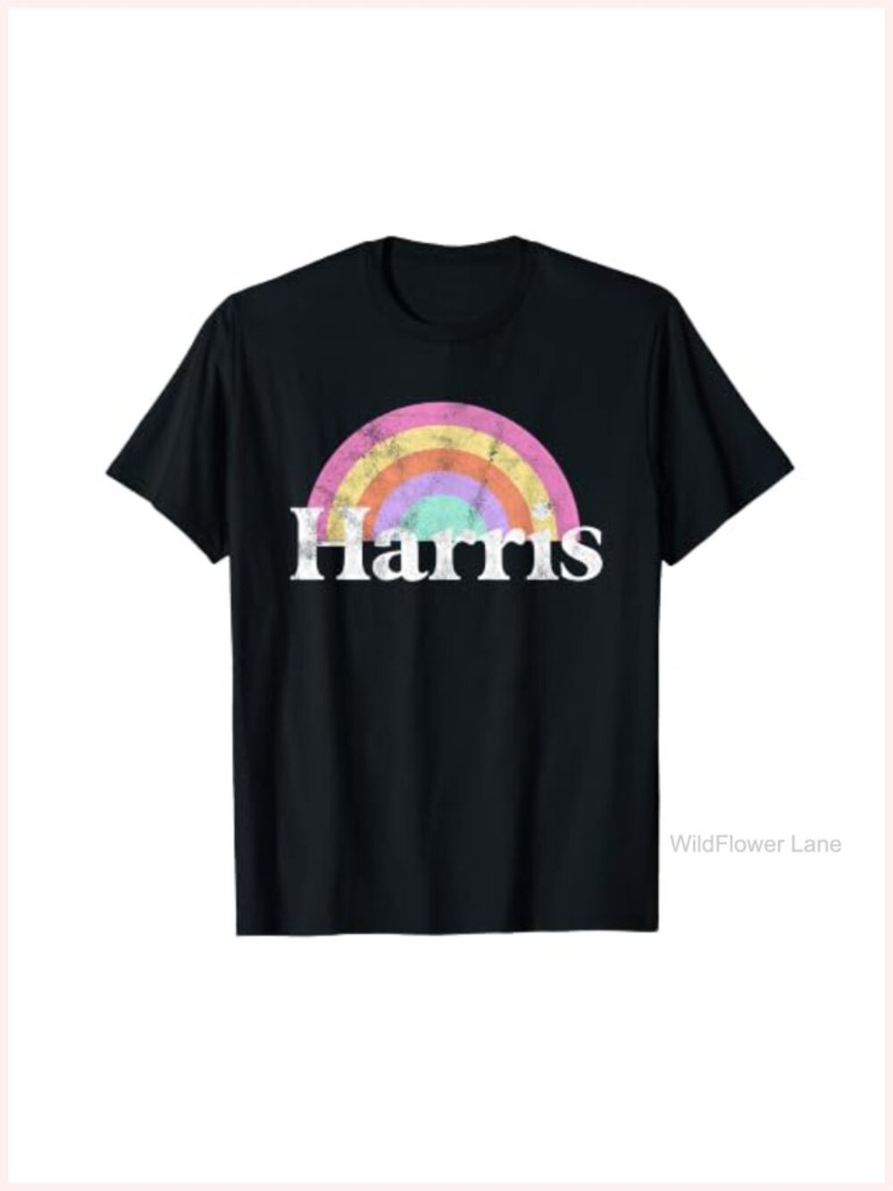 Kamala Harris Retro Vintage Rainbow T-Shirt Short Sleeve